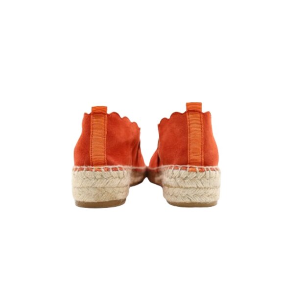 Carmen Saiz Scalloped Orange Red Suede Flat Espadrilles - 6/EU 37. Made in Spain - Picture 4 of 7
